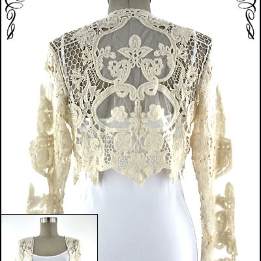 pristine bolero boho Shawl top Sz M